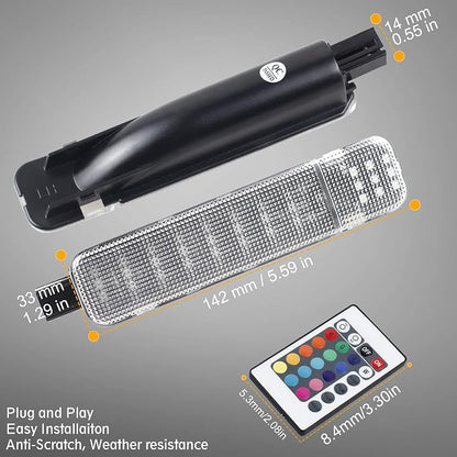 NDRUSH RGB LED Interior Door Panel Courtesy Light Door Light Assembly Compatible with Silverado/Sierra C/K 1500 2500 3500 Pickup Suburban Tahoe Avalanche Yukon Cadillac Escalade