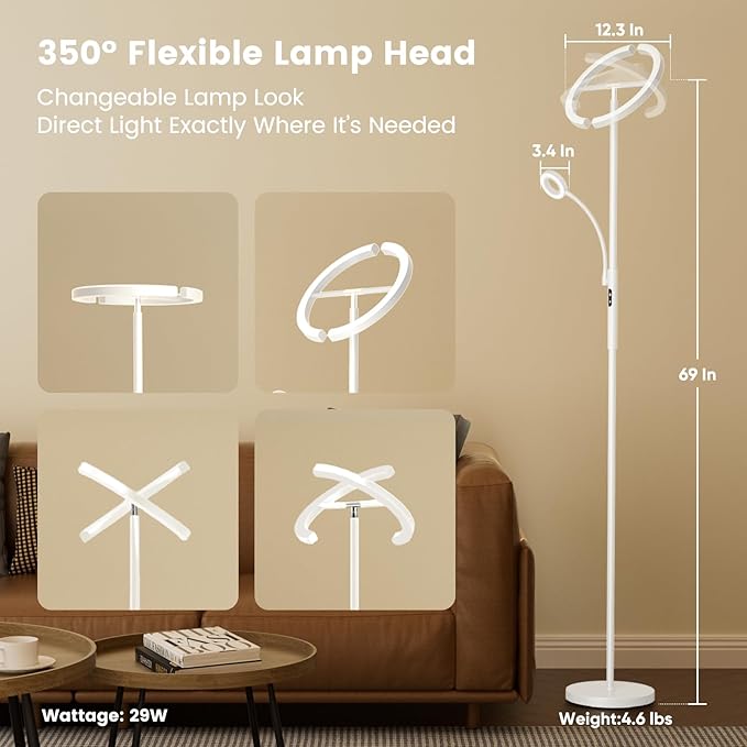 SIBRILLE White LED Floor Lamp