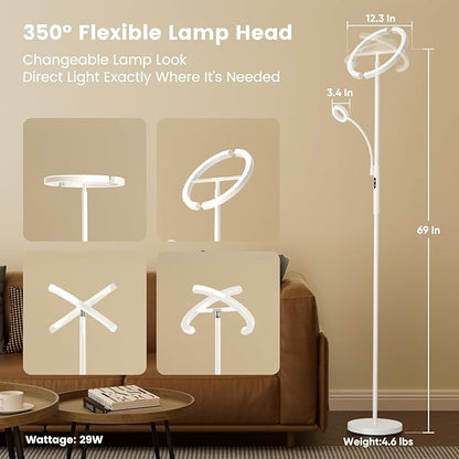 SIBRILLE White LED Floor Lamp
