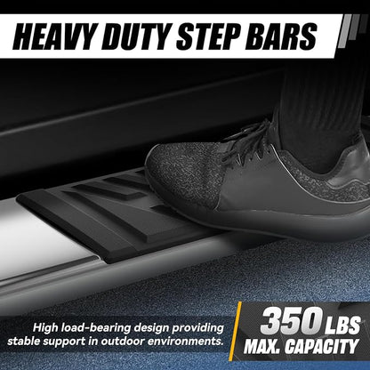 Auto Dynasty Running Boards Compatible with 2014-2019 Chevy Silverado GMC Sierra 1500 LD 2500HD 3500HD Standard Cab, Stainless Steel Side Step Rail Nerf Bars, 6.5" Step Bars, Polished