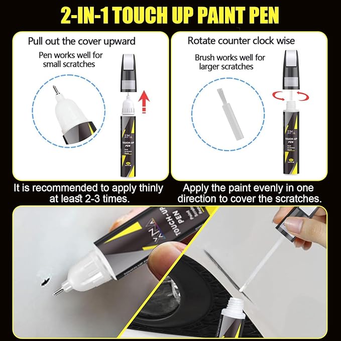 XNA Black(L041/A1) for Volkswagen Touch Up Paint, Car Scratch Remover for Nicks and Chips Repair, 2-In-1 Quick & Easy Fix Car Scratch Repair Kit with Exact Color-Matched