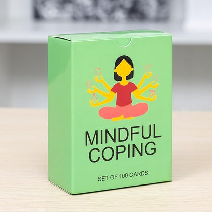 100 Mindful Coping Activity Cards – Self-Care & Stress Management Prompts for All Ages | Portable Travel Deck for Mental Wellness, Focus & Stress Relief