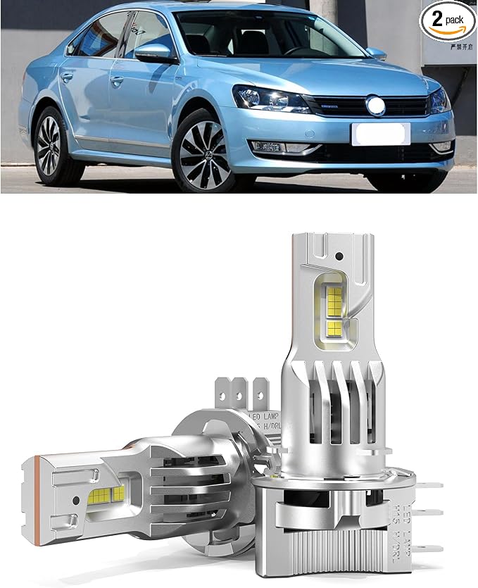LED Headlight Bulbs Fit for 2012-2018 Volkswagen Golf Passat GTI Tiguan 90W 9000LM 6000K Car Specific Adapters DRL Lights Plug and Play High Beam Headlamp Driving Lights Fog Lights