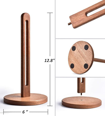 KitchLife Acacia Wooden Paper Towel Holder Countertop, Fits Jumbo Rolls