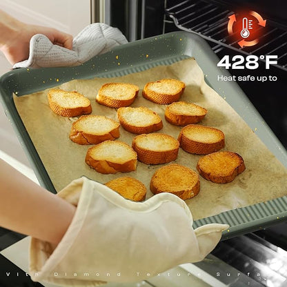 8-Piece Nonstick Bakeware Set, Stackable Oven Pan Set Includes Baking Sheet