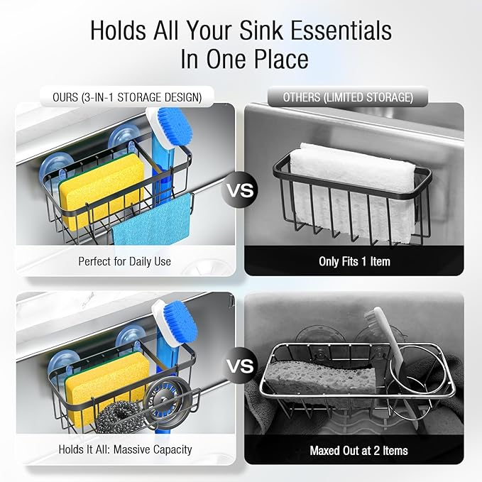 3-in-1 Kitchen Sink Caddy Organizer