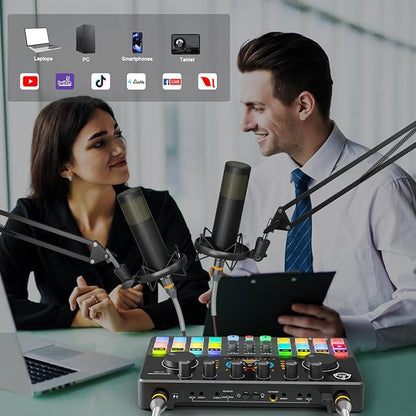Podcast Equipment Bundle for 2, Audio Mixer