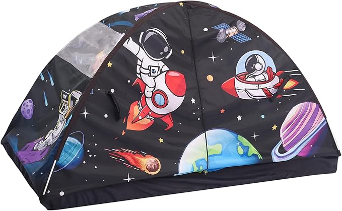 Kid Bed Tent -Twin Play Tent Baby Toddlers Dream Playhouse for Bedroom Decor Indoor Games Twin Size Bed Canopy by CRAWLBO