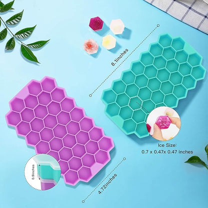 Azyh Ice Cube Trays for Freezer, 2 Pack Ice Cube Tray
