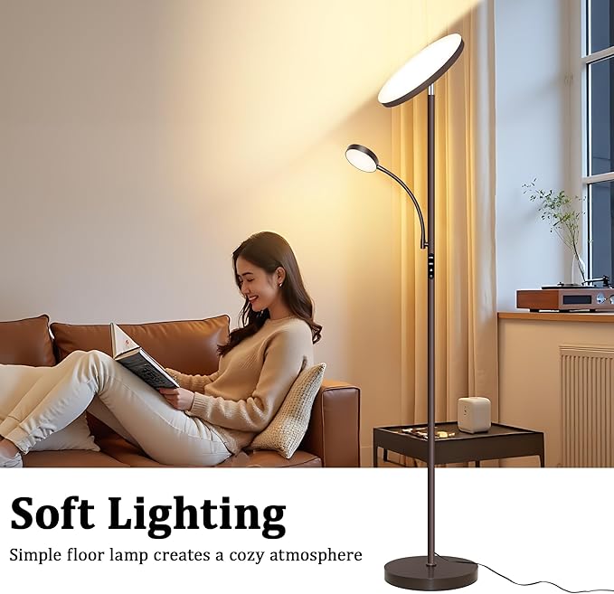 Aulaiyi Floor Lamps for Living Room, 42W Super Bright LED Floor Lamp, 2-in-1