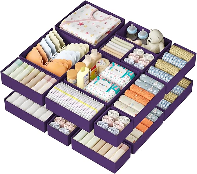 DIMJ Drawer Organizer Clothes 15 Pack
