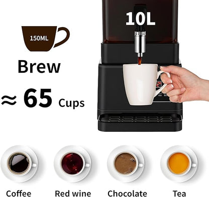 Coffee Urn Commercial Coffee Maker, 10 L 65 Cups, Transparent Electric