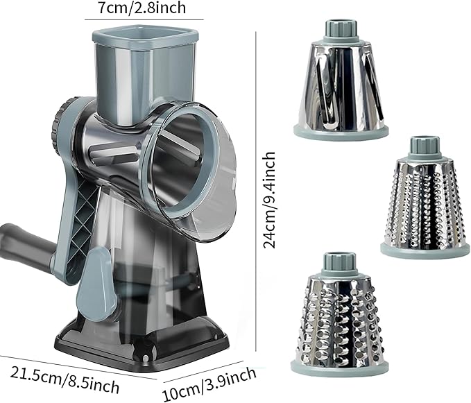 YOUCZON Rotary Cheese Grater Multi-Purpose Stainless Steel Cheese Shredder
