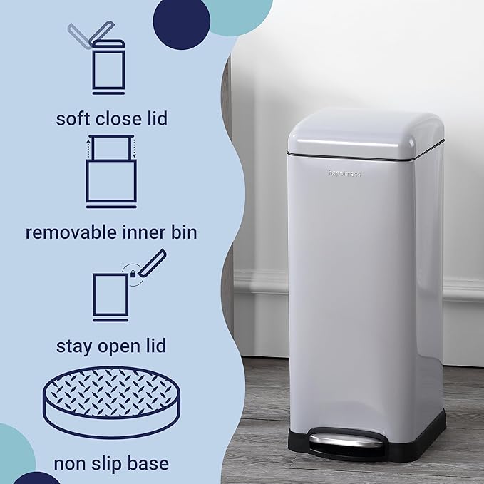 happimess HPM1007C Betty Retro 8-Gallon Step-Open Trash Can