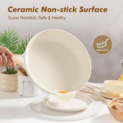 SENSARTE Ceramic Nonstick Frying Pan Small Skillet 8/9.5/11/12.5Inch Non Stick