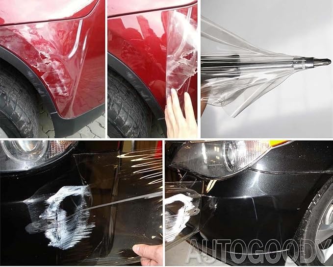 Self-Healing TPU Clear Paint Protection PPF Film, Bulk Wrap for Car, Motorcycle & Bicycle Frame Surface Protection (Transparent, 5" x 40")