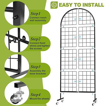VGMiu Grid Wall Panel 1PCS Display Stand 2' x 5.2' FT Black Grid Wall Panels