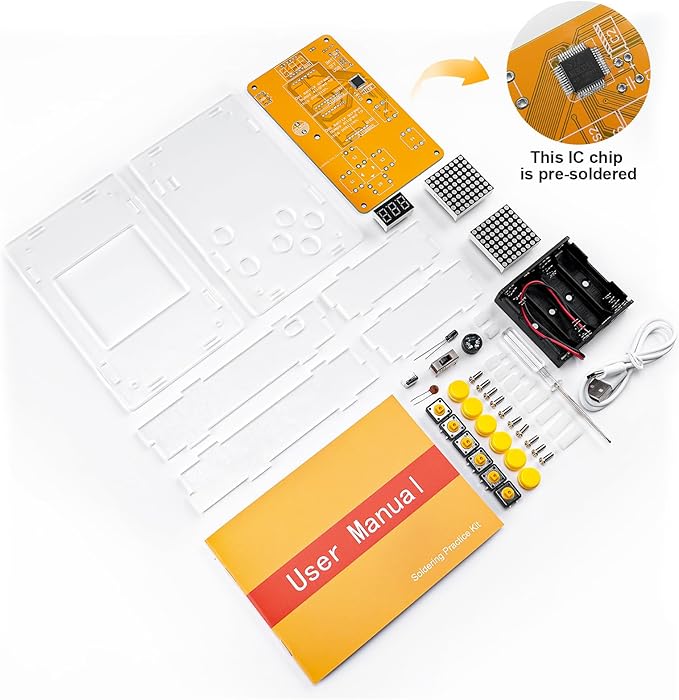 LEPANDA DIY Game Console, Soldering Project Kit, Electronics Solder Practice Kit, Designed for Students, Great STEM Project and Gift