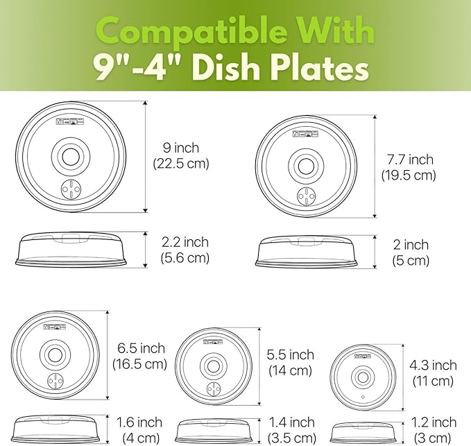 Flexzion Microwave Plate Covers Set of 5