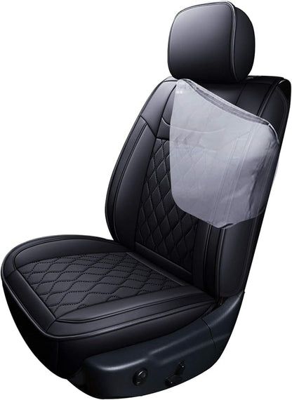 Huidasource Grand Cherokee Seat Covers, Waterproof Leather Customized Car Seat Cushion Covers, Full Set Seat Protectors Compatible with Jeep Grand Cherokee 2011-2022 (5 Pcs Full Set/Black)