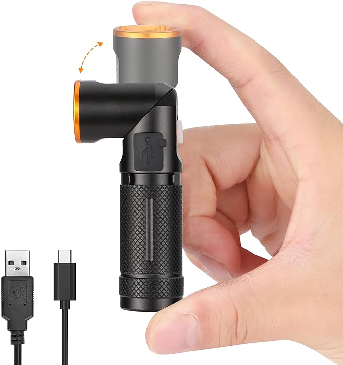 EverBrite 600 Lumens Pocket Flashlight, 90 Degree Tactical Pen Light with Magnet, Type-C Rechargeable with 3 Modes for Night Working, Outdoor, Camping, Emergency