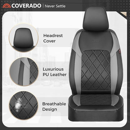 Coverado Car Seat Covers, Seat Covers Full Set, 5 Seats Automotive Seat Cover, Mesh Breathable Seat Protectors, Universal Fit for Most Cars