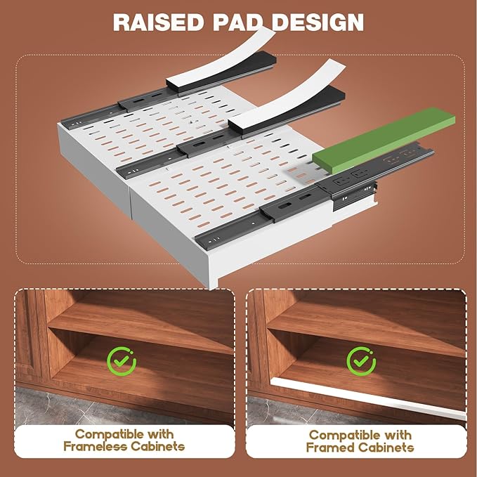 Seinloes 2 Pack Pull Out Cabinet Organizer Expandable Width and Depth, Slide