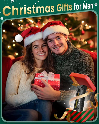 Coquimbo Christmas Stocking Stuffers White Elephant Gifts for Adults Men Him Dad, Rechargeable LED Work Light BBQ Grill Accessories Magnetic Flashlight, Mechanic Light Tools Mens Gifts (2 Pack Black)