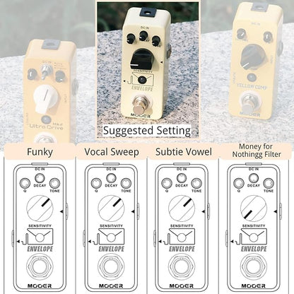 MOOER - Analog envelope filter, dynamic automatic Wah pedal, exaggerated funk