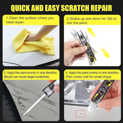 XNA Car Touch Up Paint (Mosaic Black Metallic(GB8/WA384A)) for Chevrolet, 2 in 1 Car Scratch Remover with Pen Tip and Brush, Exact Color-Matched for Car Paint Scratch Repair, Quick & Easy Fix