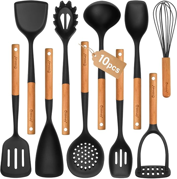 Large Silicone Cooking Utensils Set, Heat Resistant Silicone Utensils