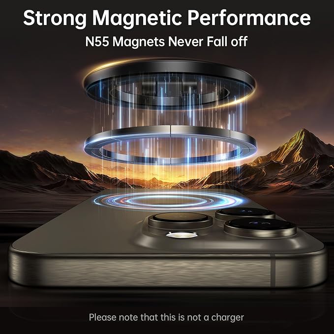SYNCWIRE Fits MagSafe Car Mount, Magnetic Phone Holder for Car Dashboard, [Flexible Three-axis] 360° Rotation Magnetic Car Mount Strong Magnets Car Phone Holder for iPhone 17 16 15 14 Pro Max
