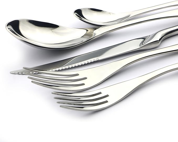 20-Piece 18/10 Stainless Steel Serrated Steak Knife Flatware Set, Service for 4