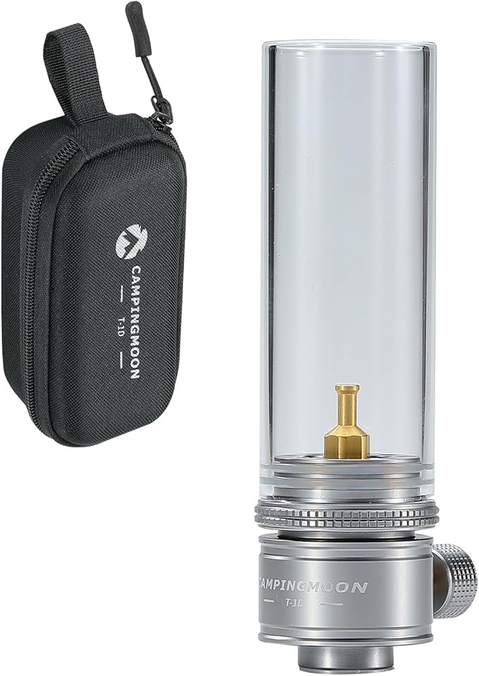 CAMPINGMOON Gas Candle Lantern w/ EN417 Lindal Valve Standrad Camping Canister T-1D