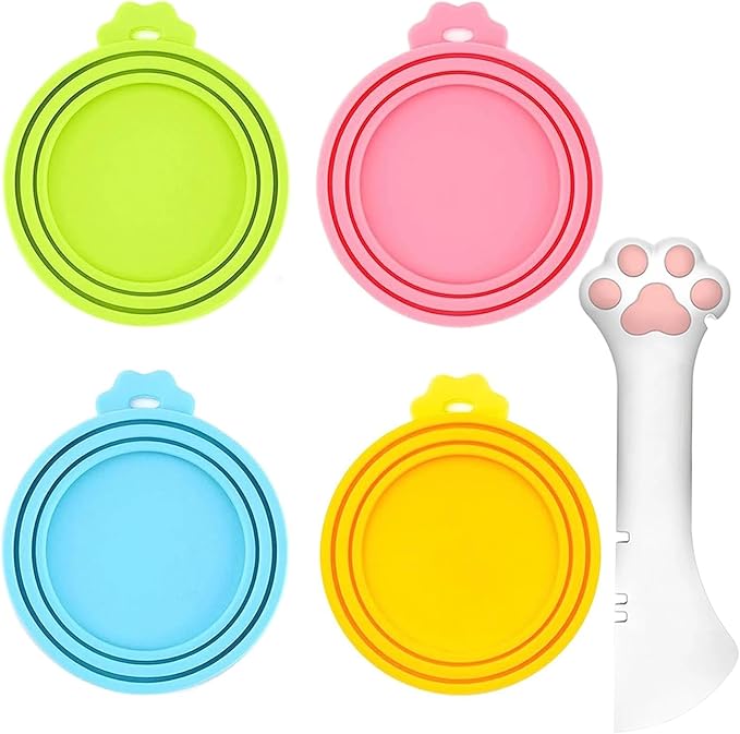 Food Can Spoon & Lids, One Multi-Functional Opener Spatula, Cute Paw Shape Spoon