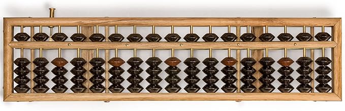 Yellow Mountain Imports Vintage Style Wooden Abacus - 13.9 Inches (35.3 Centimeters) - Professional 17 Column Soroban Calculator with Reset Button - Made