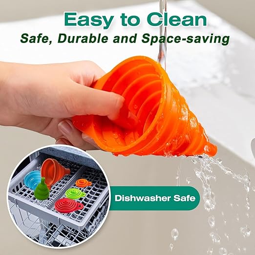 Kitchen Funnel Set of 3, Medium and Large, Kitchen Gadgets Accessories Foldable