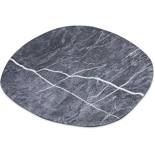 Carlisle FoodService Products Ridge Resuable Plastic Platter Oblong Platter for Home and Restaurant, Melamine, 13 Inches, Soapstone, (Pack of 6)