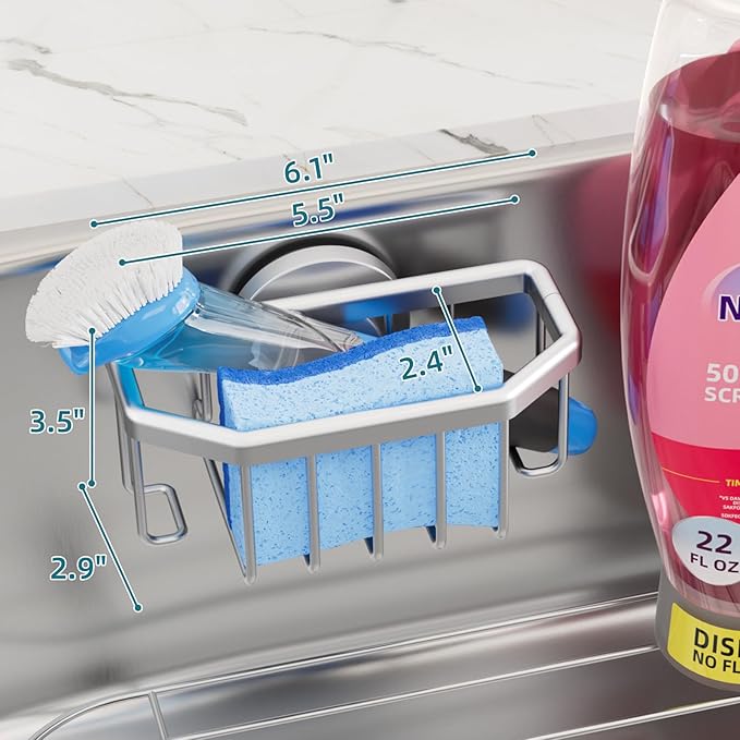 TAILI Sink Caddy with Strong Suction Cup, Sponge Holder