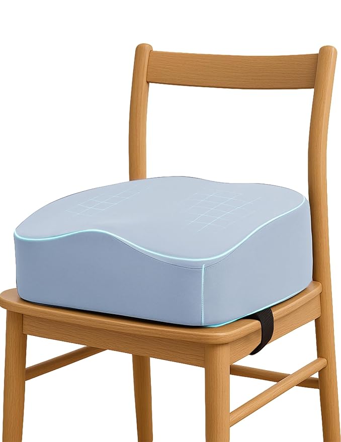 Babelio Ergo-Designed Booster Seat for Kitchen Chair, Promote Proper Upright Posture, Toddler Booster Seat for Dining Table, Removable & Washable Cover, Suitable for 18 Months to 5 Years, Blue