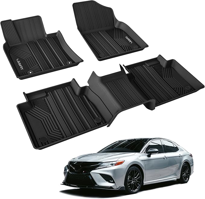 LASFIT Floor Mats for Toyota Camry 2024-2018 FWD Only (Not Fit Hybrid or AWD), All Weather Custom Fit Floor Liner for Camry L/LE/SE/TRD/XLE/XSE Front & Rear 2 Row Car Mats, Black