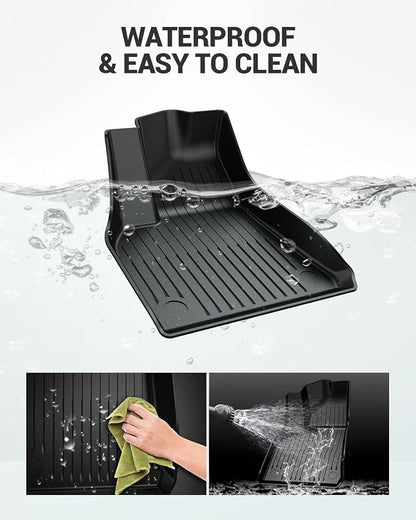 SEALIGHT All Weather Floor Mats for 2019-2026 Chevy Silverado GMC Sierra 1500 Accessories / 2020-2026 Sierra 2500 HD/3500 HD Crew Cab, Non-Slip TPE, Odorless, Easy to Clean, Waterproof, Custom Fit