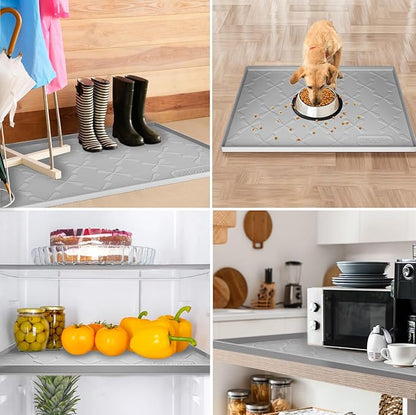 SIKADEER Under Sink Mat Waterproof 34" x 22", Silicone Mat Kitchen Drawer Shelf