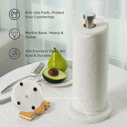 Koville African Genuine Marble Paper Towel Holder Countertop,