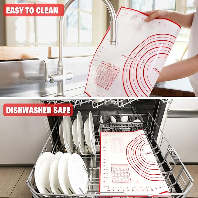 Silicone Pastry Mat Extra Thick Large Non Stick Baking Supplies Kitchen Counter