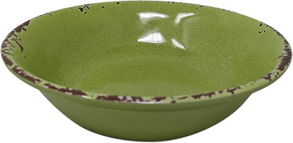 Gianna's Home 12 Piece Rustic Farmhouse Melamine Dinnerware Set, Service for 4 (Green)