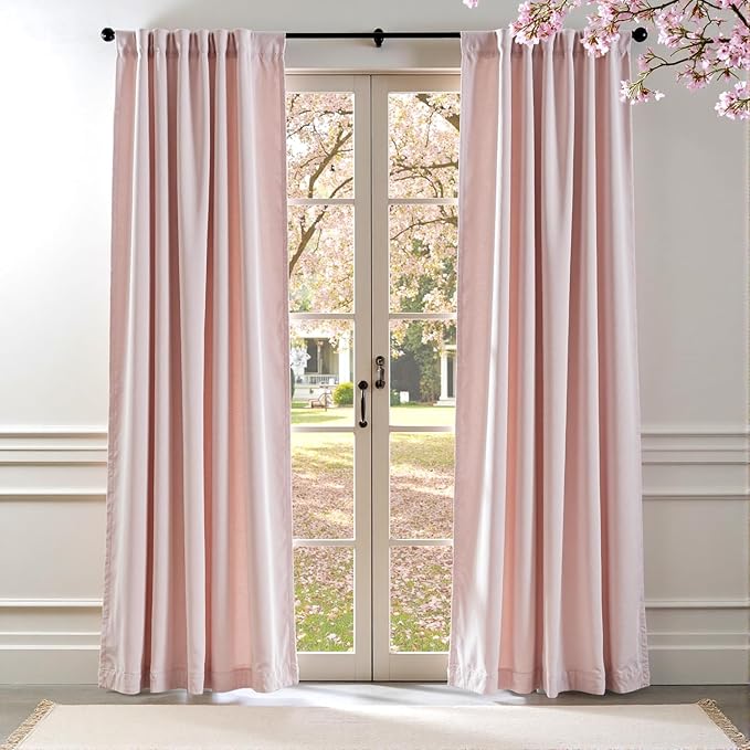 Lazzzy Velvet Blackout Curtains Thermal Insulated Room Window Drapes Super Soft