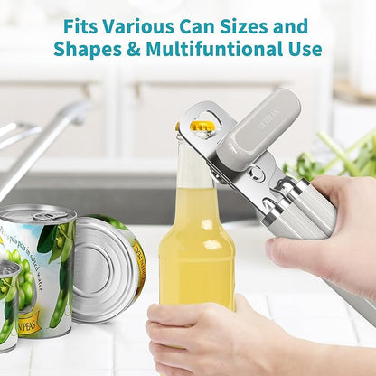 Ultrean Manual Can Opener Bottle Opener, Heavy Duty Stainless Steel Smooth Edge