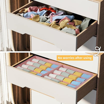 Joyoldelf Sock Drawer Organizer Divider, 16-Cell Underwear Organizers and