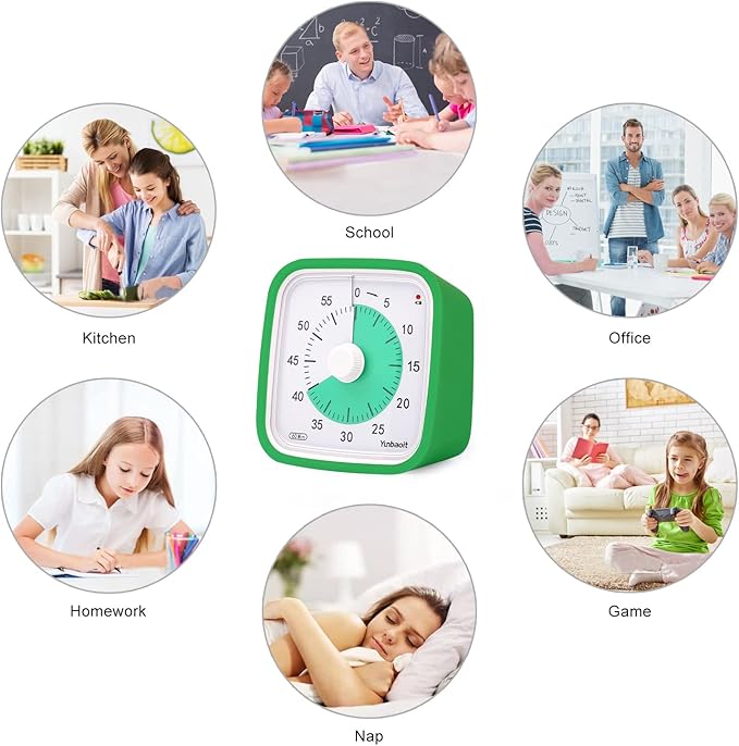 Yunbaoit Visual Timer with Protective Case, 60 Minute Silent Countdown Timer